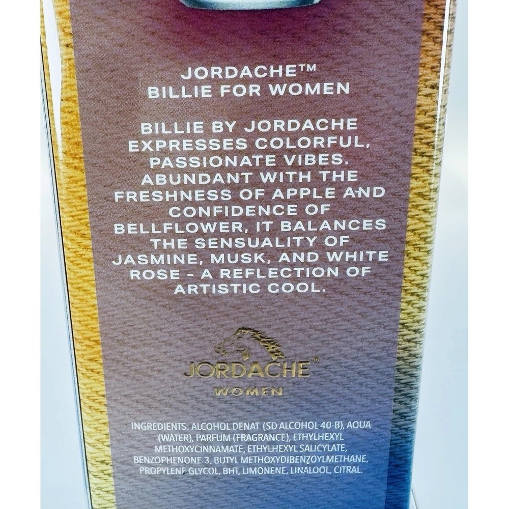 Billie by Jordache Perfume Spray for Women Eau de Parfum 3.4 Oz 100 Ml New Seal - Picture 4 of 5